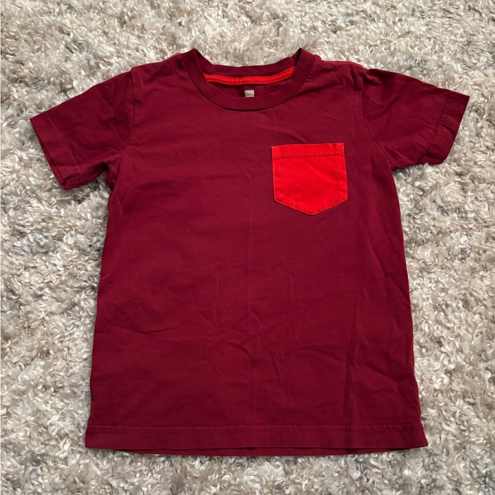 Tea Collection Crimson Pocket Tee - 4/5T